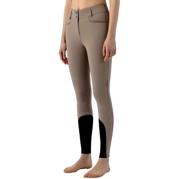 Equiline Crystalef Vollgrip Reithose mit hoher Taille für Damen - taupe gray, Größe 36