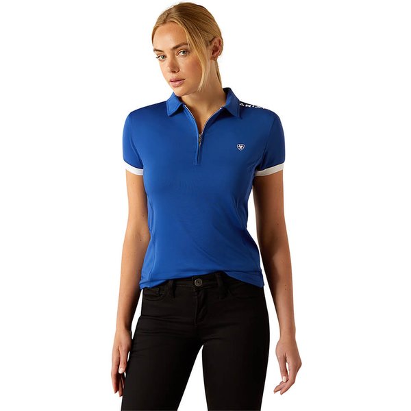 Ariat Bandera Team 1/4 Zip Polo Damen - sodalite blue, Größe M