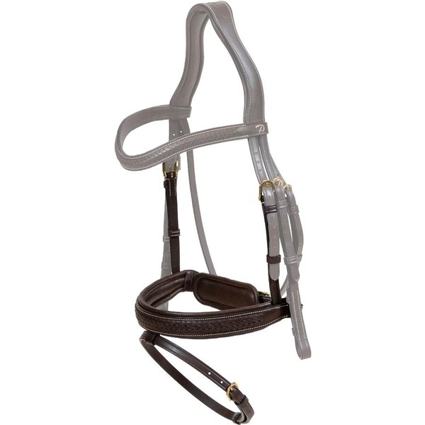 DYON Plaited Geflochtener Nasenriemen Pull Back - braun, Größe Pony