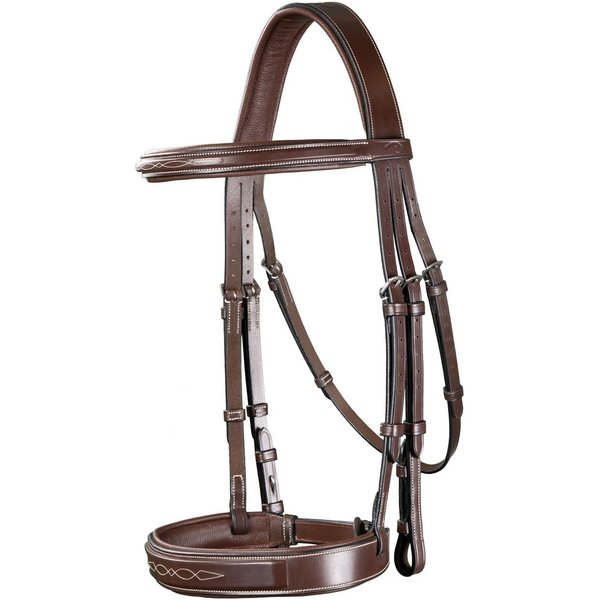 Dyon Hunter-Trense mit breitem Nasenriemen - braun, Größe Warmblut