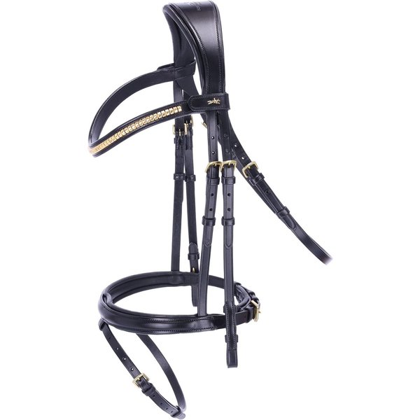 Schockemöhle Trense SP Monza C - black/gold, Größe VB