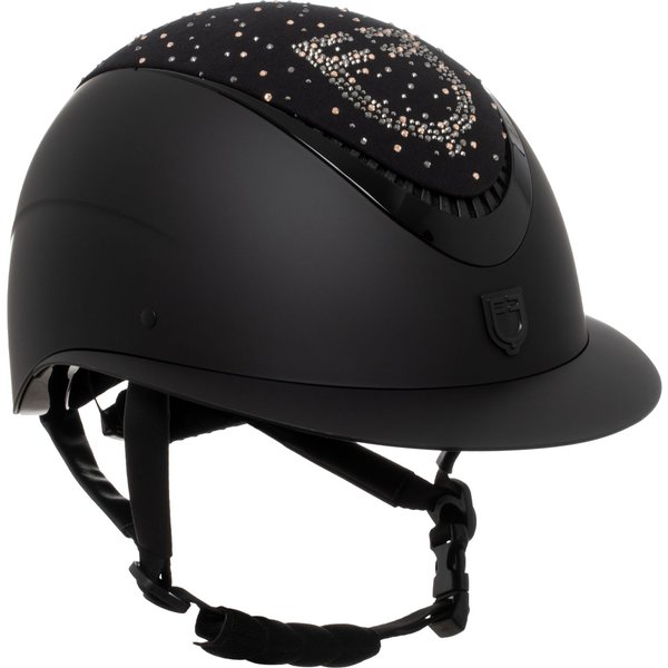 Equestro Proxima Matt Strassstein-Logo Reithelm - black/black shiny, Größe M (55-57)