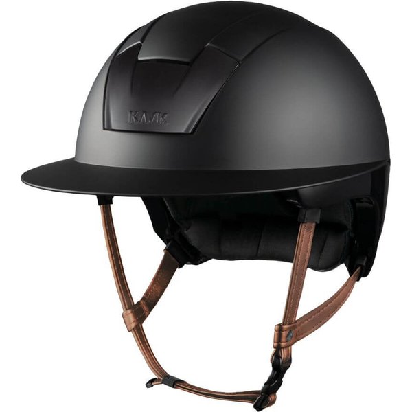 KASK Kooki Lady mit braunem Kinnriemen - black shadow, Größe 53