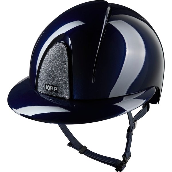 KEP Smart Nova Metal Polish Star Silver Polo Visor Reithelm - blue, Größe M (51-58)