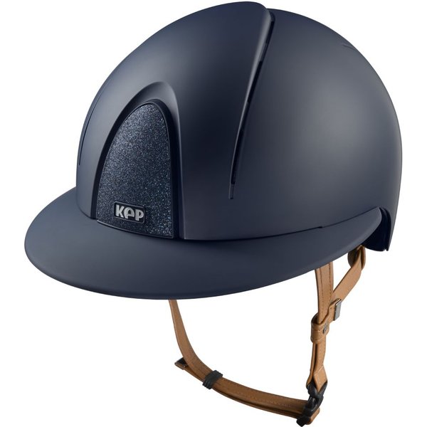 KEP Smart Nova Textile beige Strap Polo Visor Star Reithelm - blue, Größe M (51-58)