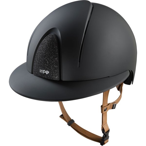 KEP Smart Nova Textile beige Strap Polo Visor Star Reithelm - black, Größe L (59-62)