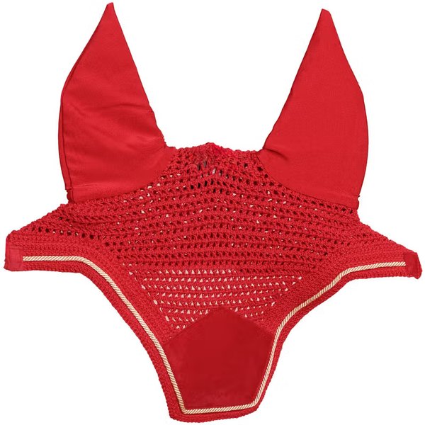 Kentucky Horsewear Fliegenohren Wellington soundless Velvet - red, Größe Warmblut