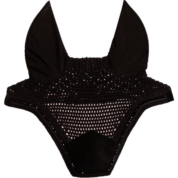 Kentucky Horsewear Fliegenohren Wellington soundless Velvet Pearls - black, Größe Warmblut