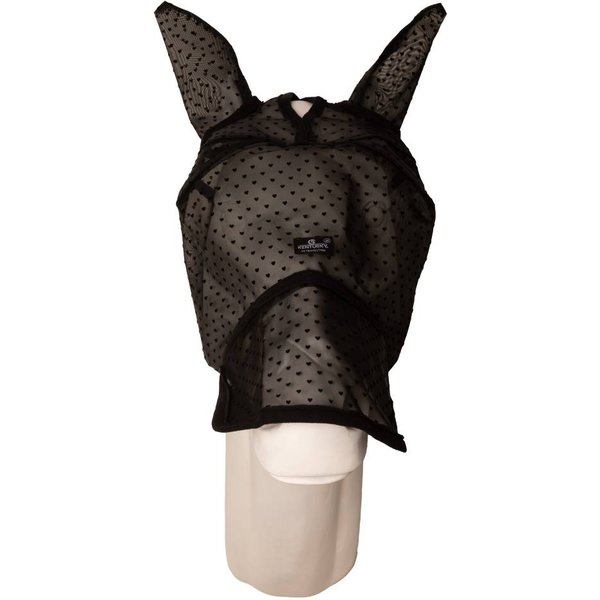 Kentucky Horsewear Fliegenmaske mit Herzen - black, Größe Warmblut