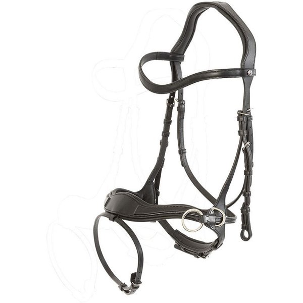 Trust Falsterbo T-motion Trense eng. kombiniert - schwarz/silber, Größe Warmblut