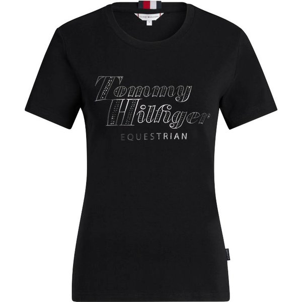 Tommy Hilfiger Equestrian Malibu Rhinestone T-Shirt Damen - black, Größe M
