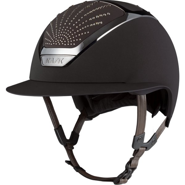 KASK Star Lady Chrome Swarovski Origin Reithelm - brown/brown/greige, Größe 53