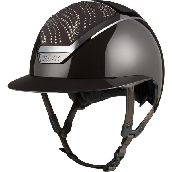KASK Star Lady Pure Shine Swarovski Flow Reithelm - espresso brown/brown/greige mix, Größe 56
