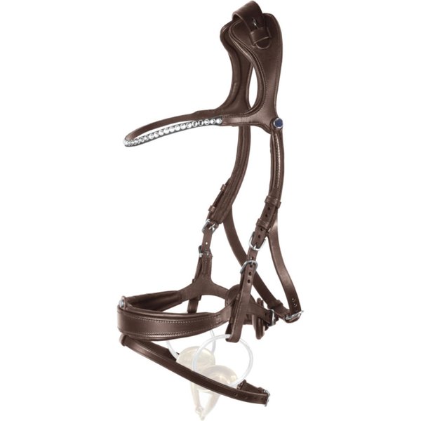 Stübben Trensenzaum Freedom II mit Strass mit Kombinierten Reithalfter - ebony/ebony, Größe Pony