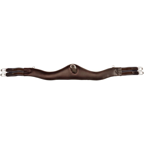 Stübben Leder-Sattelgurt Contour mit beidseitigem Elastikzug - ebony, Größe 120 cm