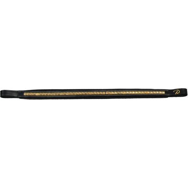 Dyon Stirnband mit Messingverschlüssen D Collection - black, Größe Warmblut