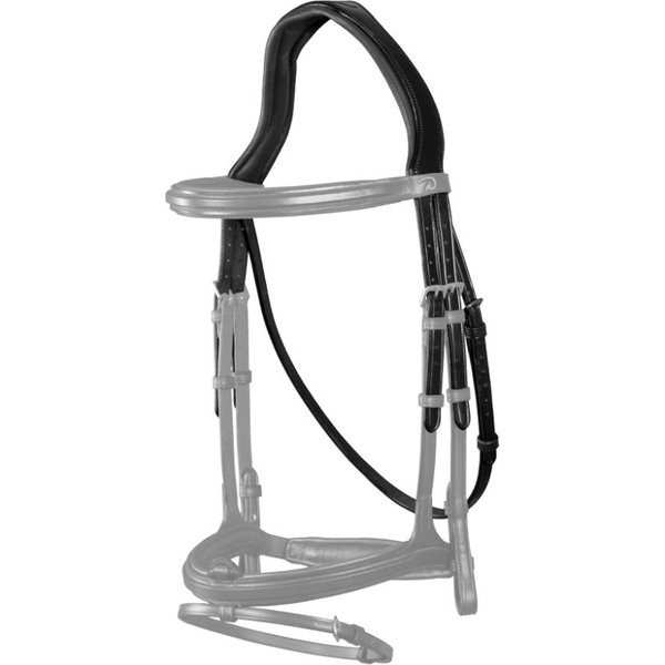 Dyon Kopfstück mit Kehlriemen New English Collection - black, Größe Warmblut