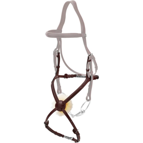 Dyon Mexikanischer Nasenriemen mit Kette New English Collection - brown, Größe Warmblut