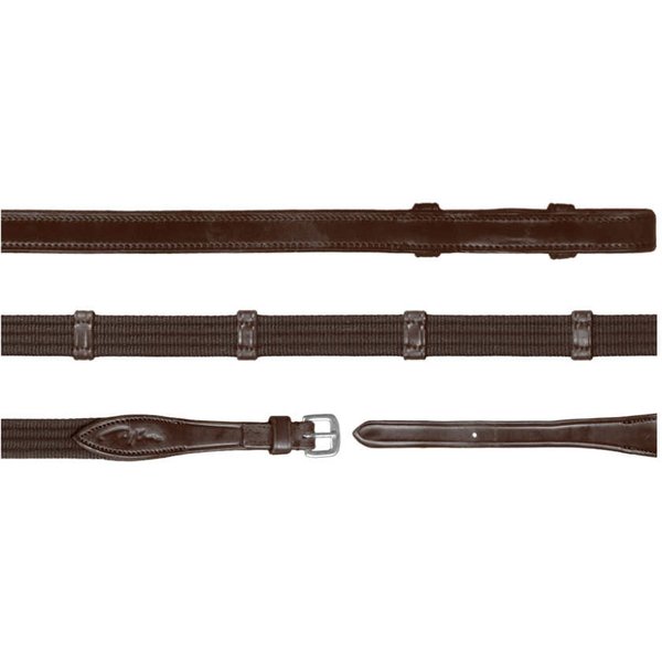 Dyon 5/8 Gurtzügel mit 9 Lederstegen (ohne Stopper) New English Collection - brown, Größe Warmblut Extra
