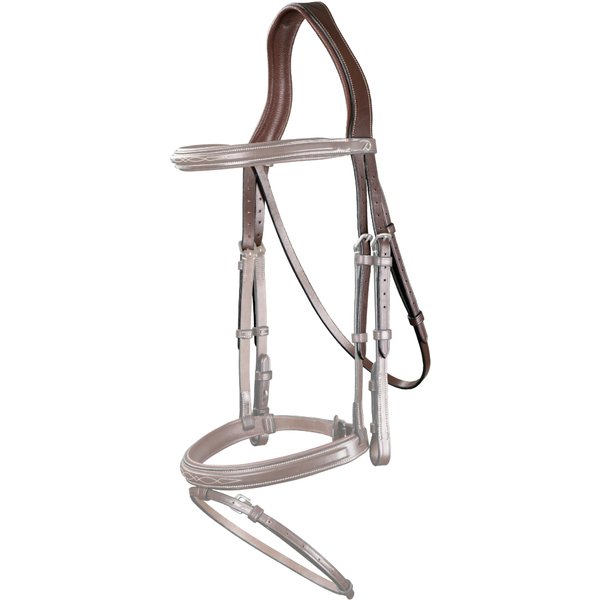 Dyon Kopfstück mit 3 Riemen und abnehmbarem Kehlriemen US Collection - brown, Größe Warmblut Extra