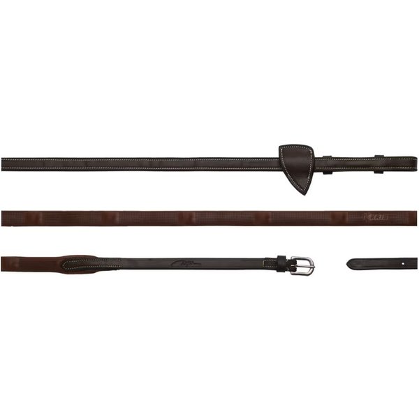 Dyon 1/2 Gummizügel mit 7 integrierten Stoppern - brown, Größe Pony