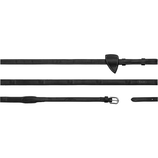 Dyon 1/2 Gummizügel mit 7 integrierten Stoppern - black, Größe Vollblut