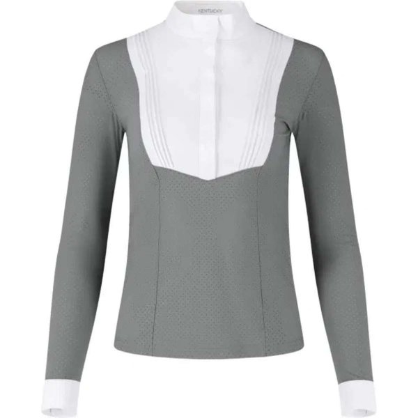 Kentucky Horsewear Turniershirt Damen Heritage Air Lange Ärmeln - grey, Größe 40