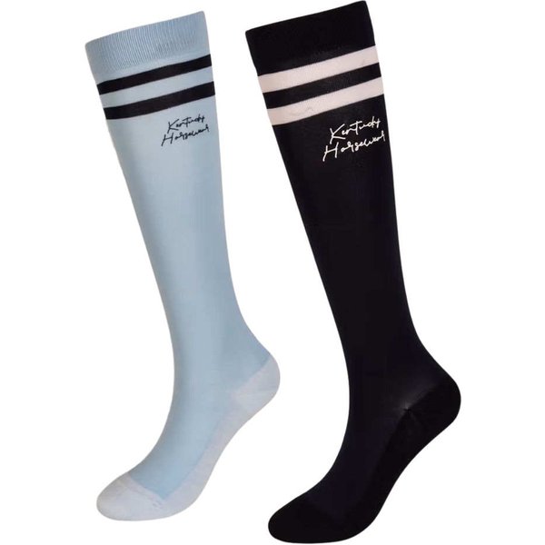 Kentucky Horsewear Socken Stripes 2er Set - navy/light blue, Größe 35/40