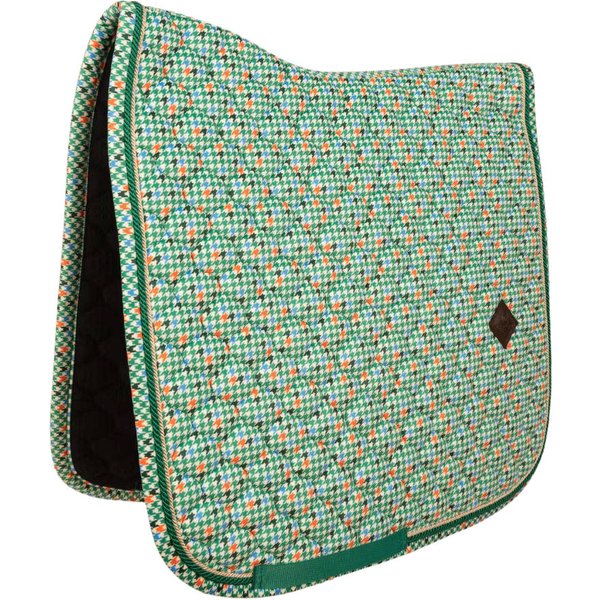 Kentucky Horsewear Schabracke Velvet Pied de Poule Dressur - light green/colorful, Größe Full