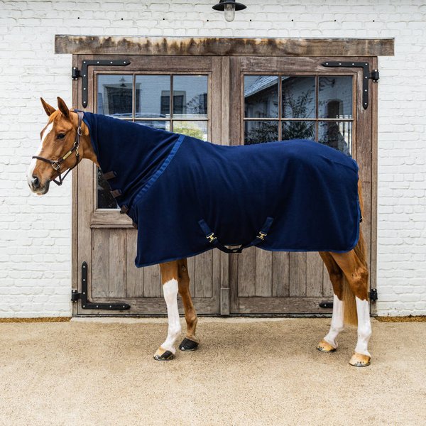 Kentucky Horsewear Fleece-Decke mit Halsteil - navy, Größe 160