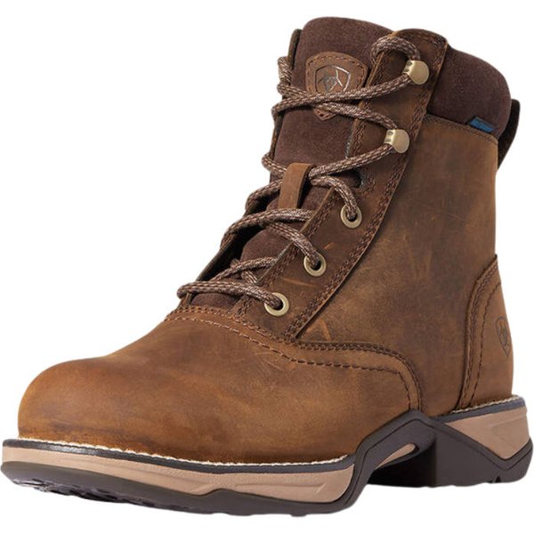 Ariat Anthem Round wasserfeste Arbeitsschuhe Damen - distressed brown, Größe 36
