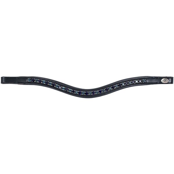 HFI Wellenförmiger Stirnriemen mit Strasssteinen - schwarz/marineblau/blau, Größe Full