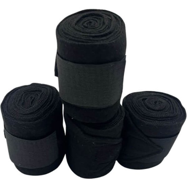 HFI 4er Set Stallbandagen - schwarz, Größe 12cm x 300cm