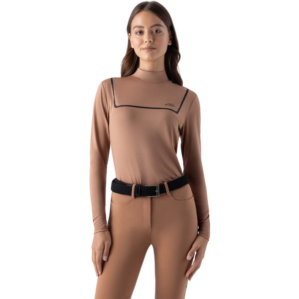 Equiline EQASTE Langarmshirt Second-Skin mit technischen Gewebe Damen - mocha mousse, Größe XL