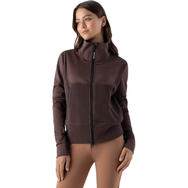Equiline EQEMBRES Zip-Sweatshirt Damen - cocoa powder, Größe XXL