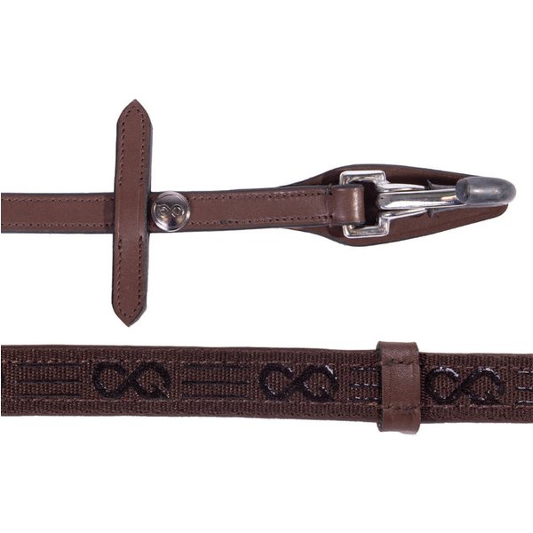 Presteq Zügel FayRein mit Clip + Stops(12.5cm) - braun, Größe Vollblut