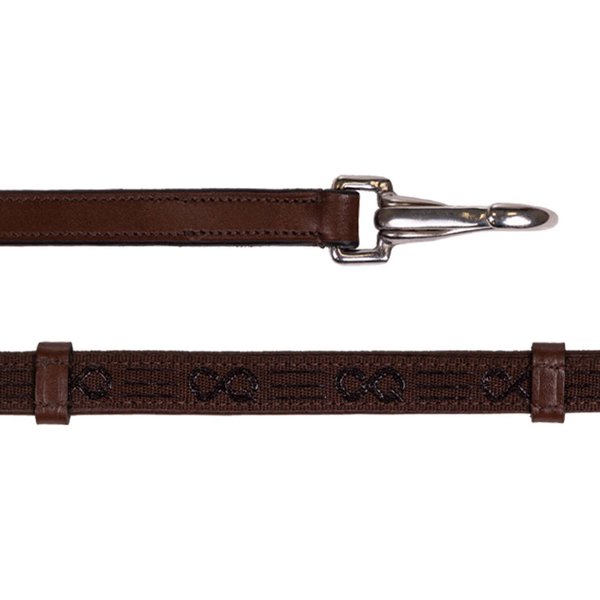 Presteq Zügel FayRein gebisslos mit Clip + Stops(12.5cm) - braun, Größe Warmblut