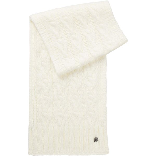 BOSS Equestrian HW 2026 Bora Schal Zopfmuster - soft cream