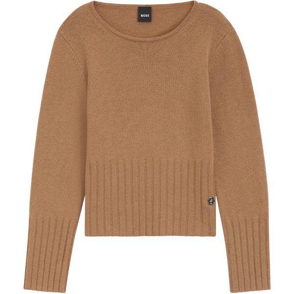 BOSS Equestrian HW 2026 Erin Luxury Strickpullover Damen - walnut, Größe S