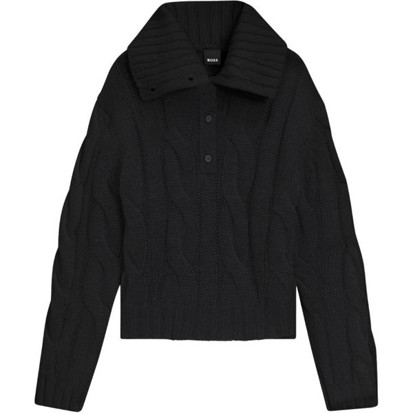 BOSS Equestrian HW 2026 Eve Strick Troyer Damen - black, Größe S
