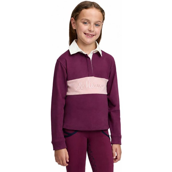 LeMieux HW 2026 Mini Roman Rugbyshirt T-Shirt Mädchen - blackberry, Größe 140
