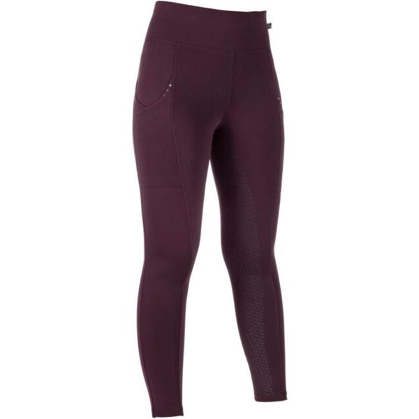 HKM Reitleggings Cosy II Style Silikon Vollgrip Winter Kinder - weinrot, Größe 134/140