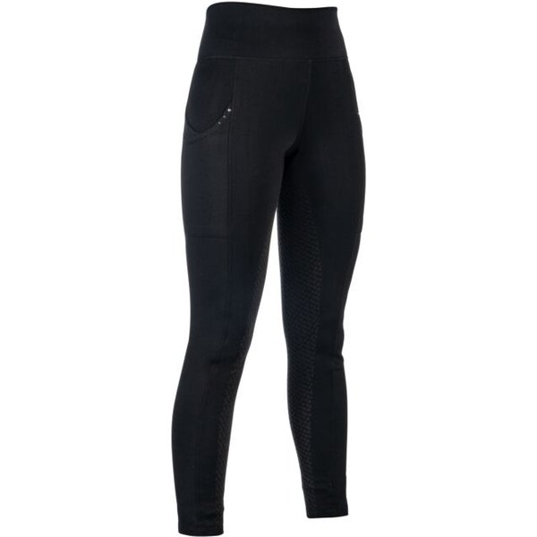 HKM Reitleggings Cosy II Style Silikon Vollgrip Winter Damen - schwarz, Größe 44/46