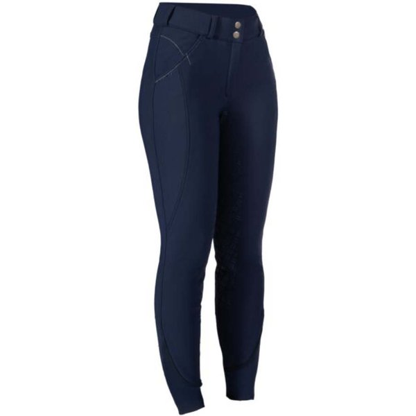 HKM Softshell Reithose Chrysti Silikon Vollgrip Winter Damen - dunkelblau, Größe 36