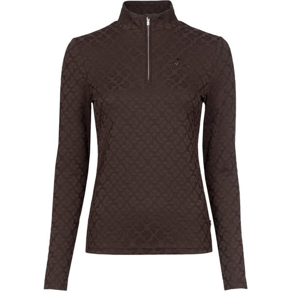 Cavallo CAVALDARSHA Jaquard Stehkragenshirt mit Reißverschluss Damen - café noir, Größe 40
