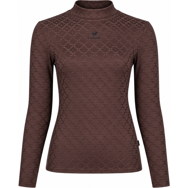 Cavallo CAVALDELMA Jaquard Stehkragenshirt 3D-Artwork Damen - café noir, Größe 38