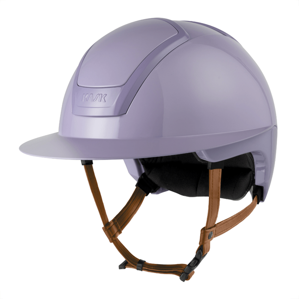 KASK NEMESI Wide Peak SHINE Reithelm mit beigem Kinnriemen - cloud lilac, Größe 53