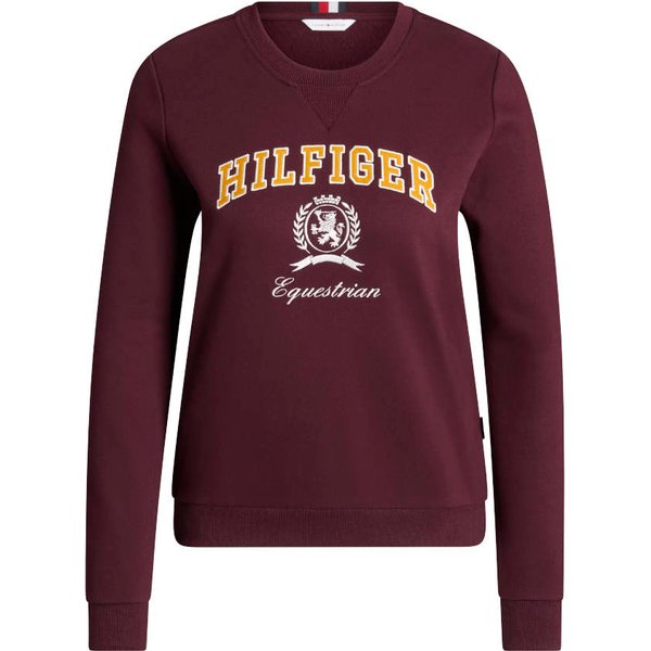 Tommy Hilfiger Equestrian Campus Sweatshirt Damen - deep burgundy, Größe S