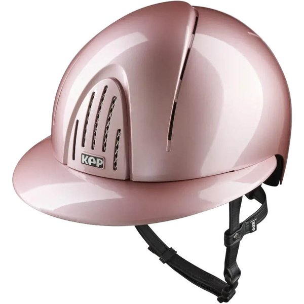 KEP SMART NOVA METAL POLISH Pink Polo Visier mit schwarzer Beriemung Reithelm - pink, Größe M (51-58)