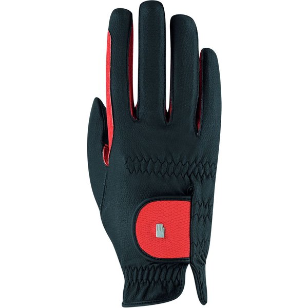 Roeckl MALTA Light & Grip bicolor Reithandschuh - schwarz/rot, Größe 9